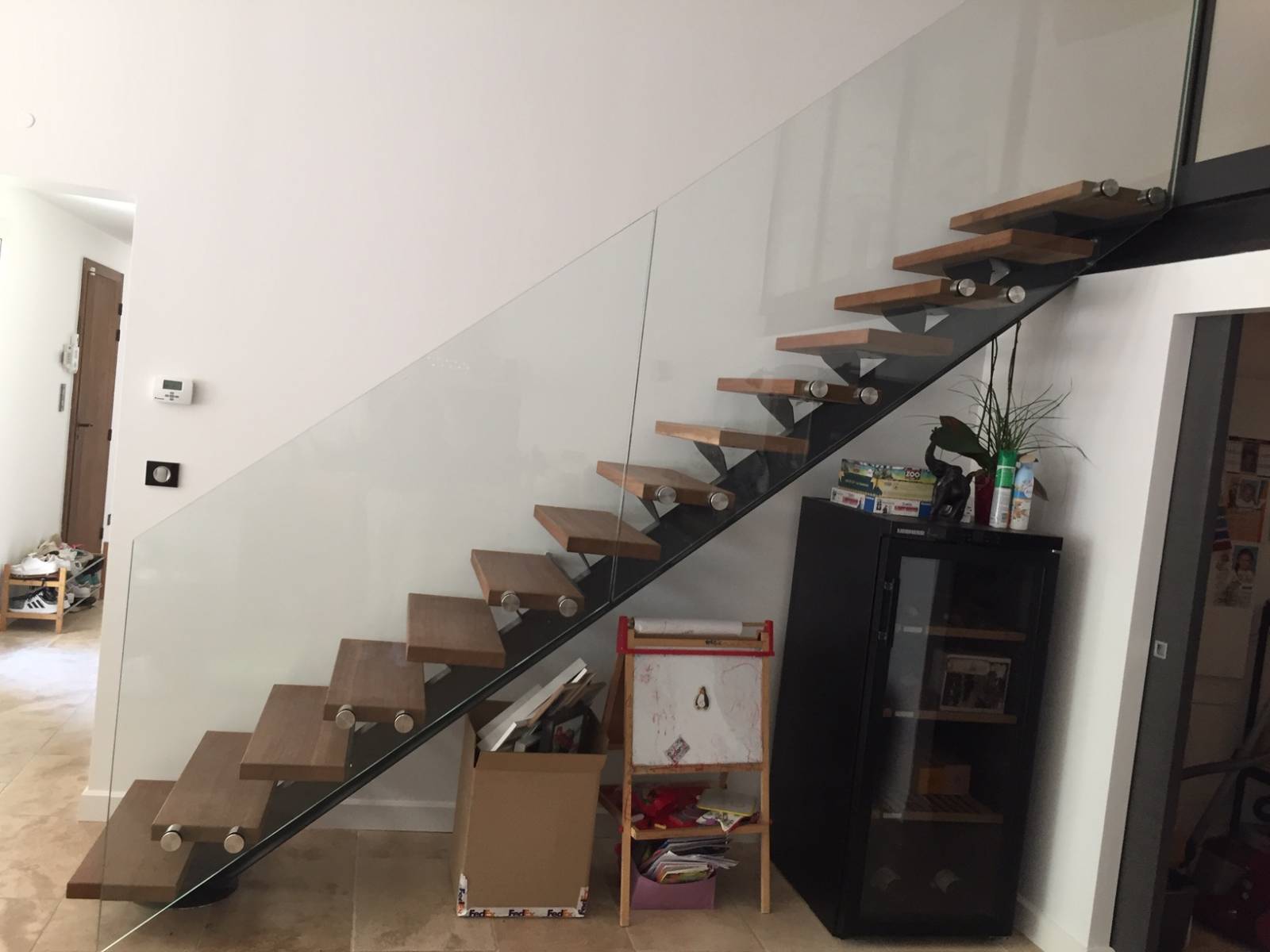 garde-corps tout verre pour escalier