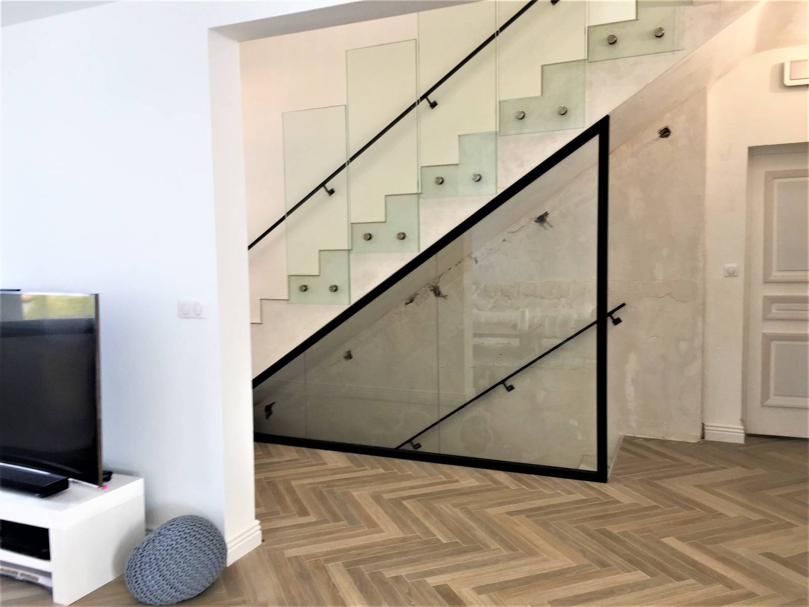 garde-corps vitré d'escalier